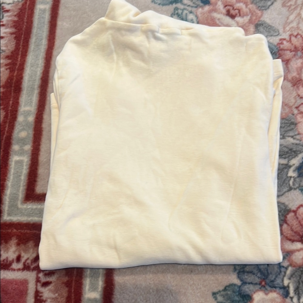 Lilla P Cream Turtleneck Top View 3